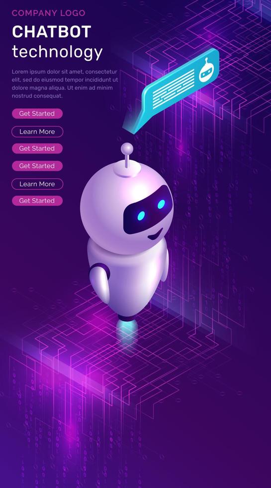 Chatbot technology, artificial intelligence concept vector