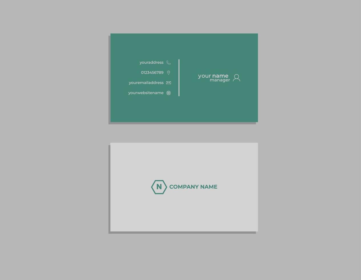 free vector business card template, modern and clean business card design
