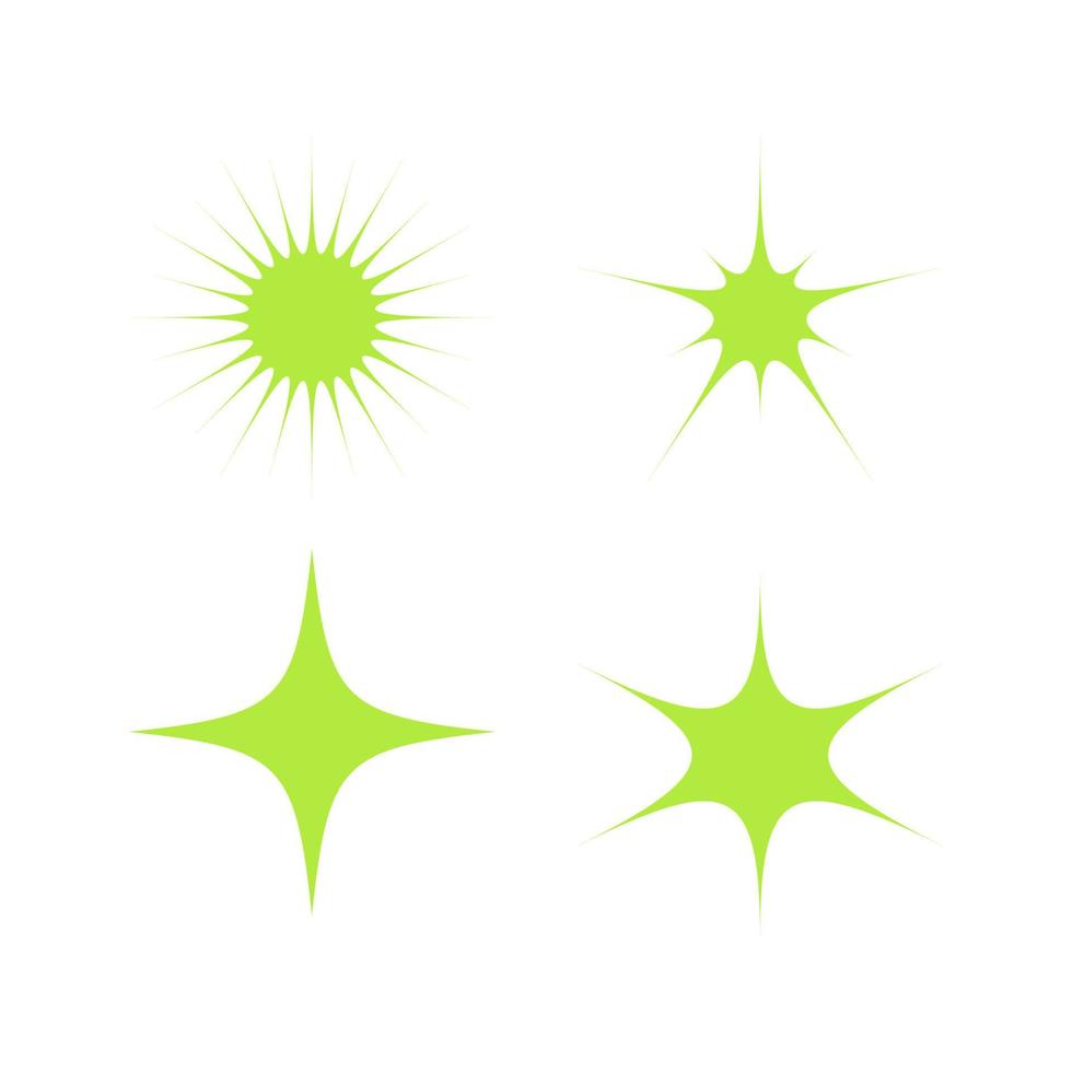 set of sparkle star symbol vector