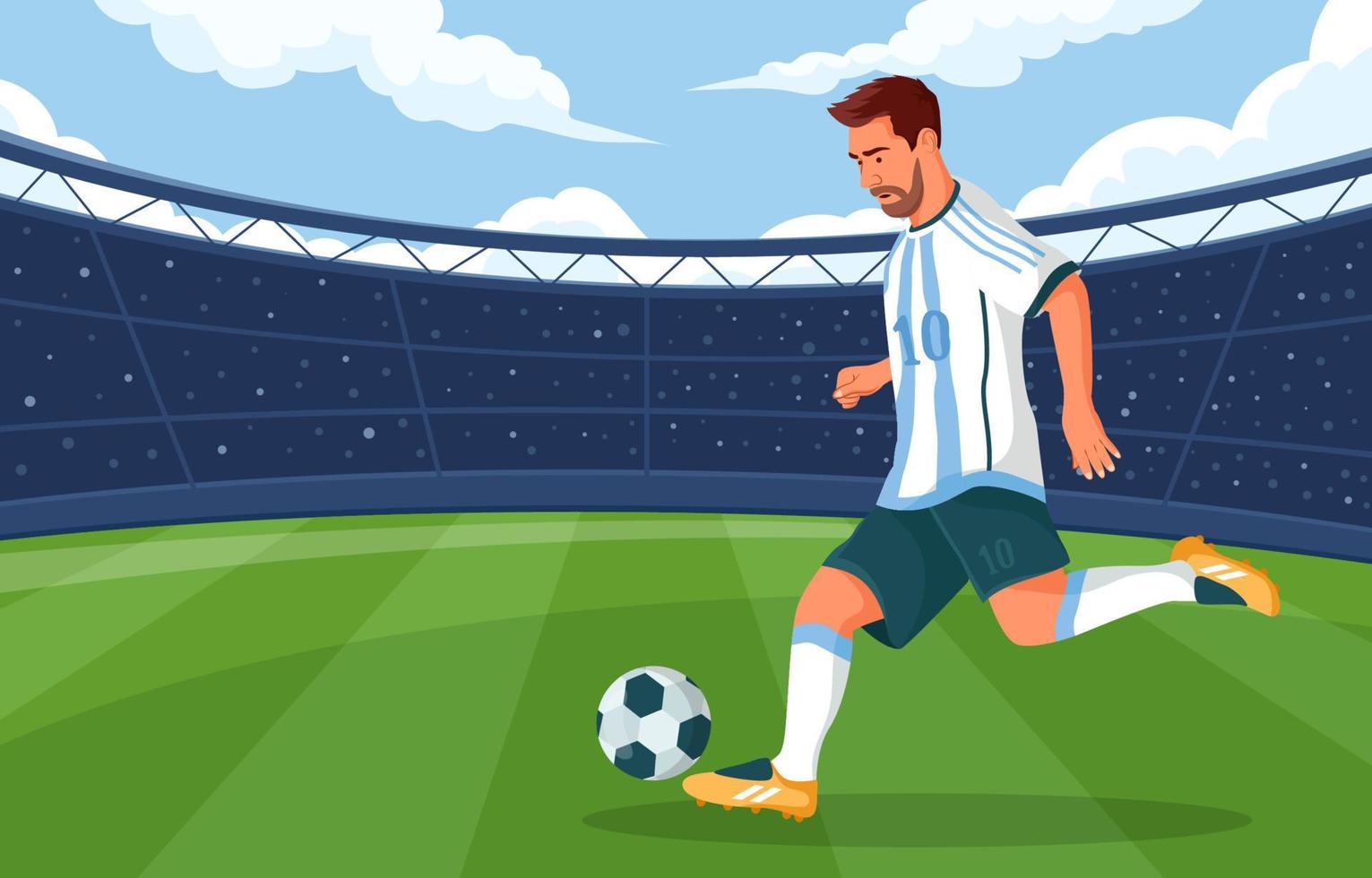 Football Player in Action Background vector