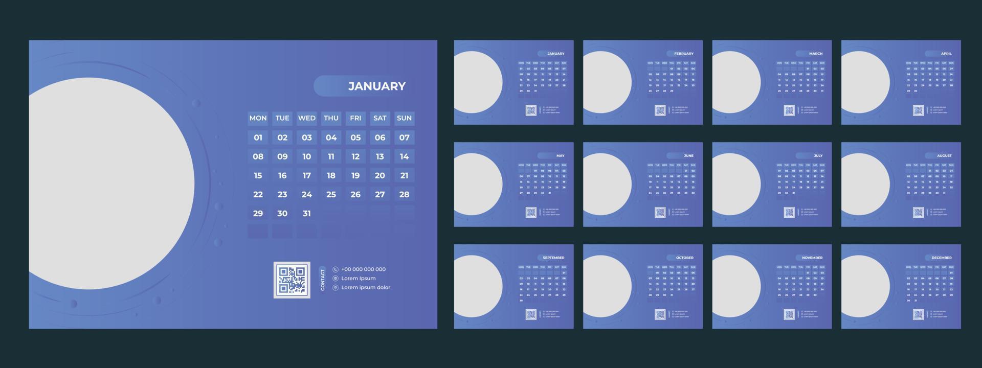 2024 Desk Calendar Template 21449758 Vector Art at Vecteezy