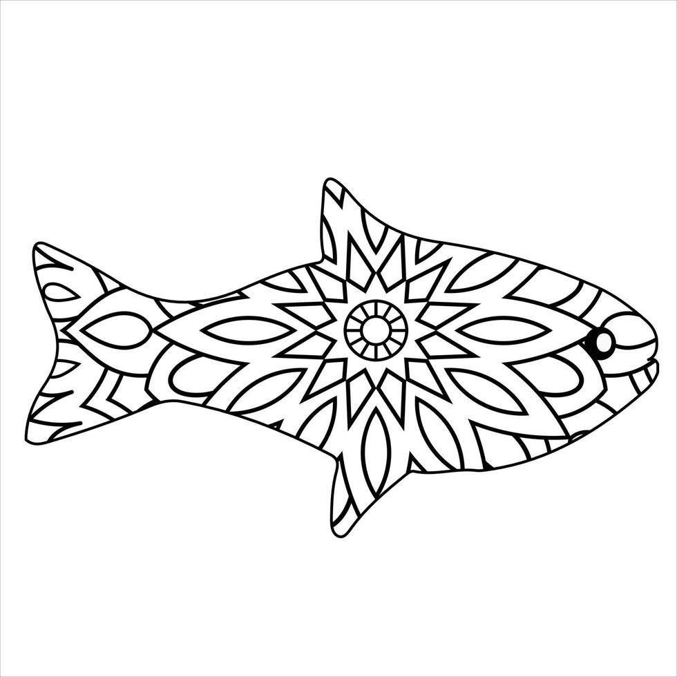 Vector animal mandala coloring page for kids and adult