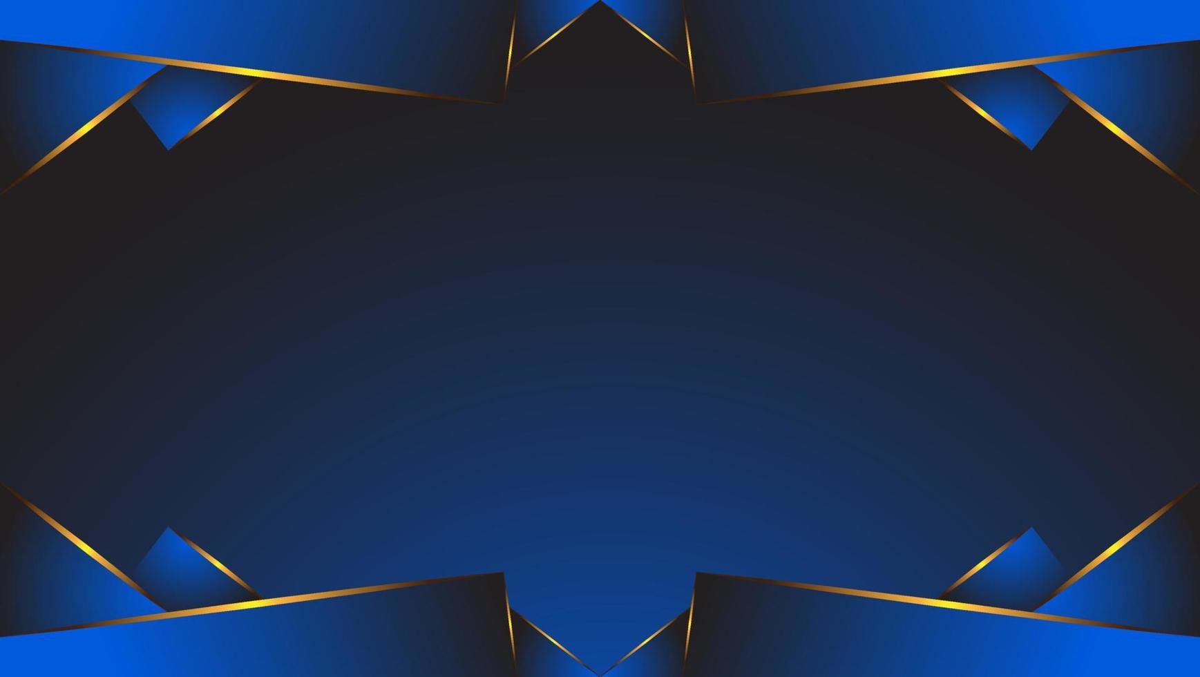 Background elegant blue with luxury gold vector