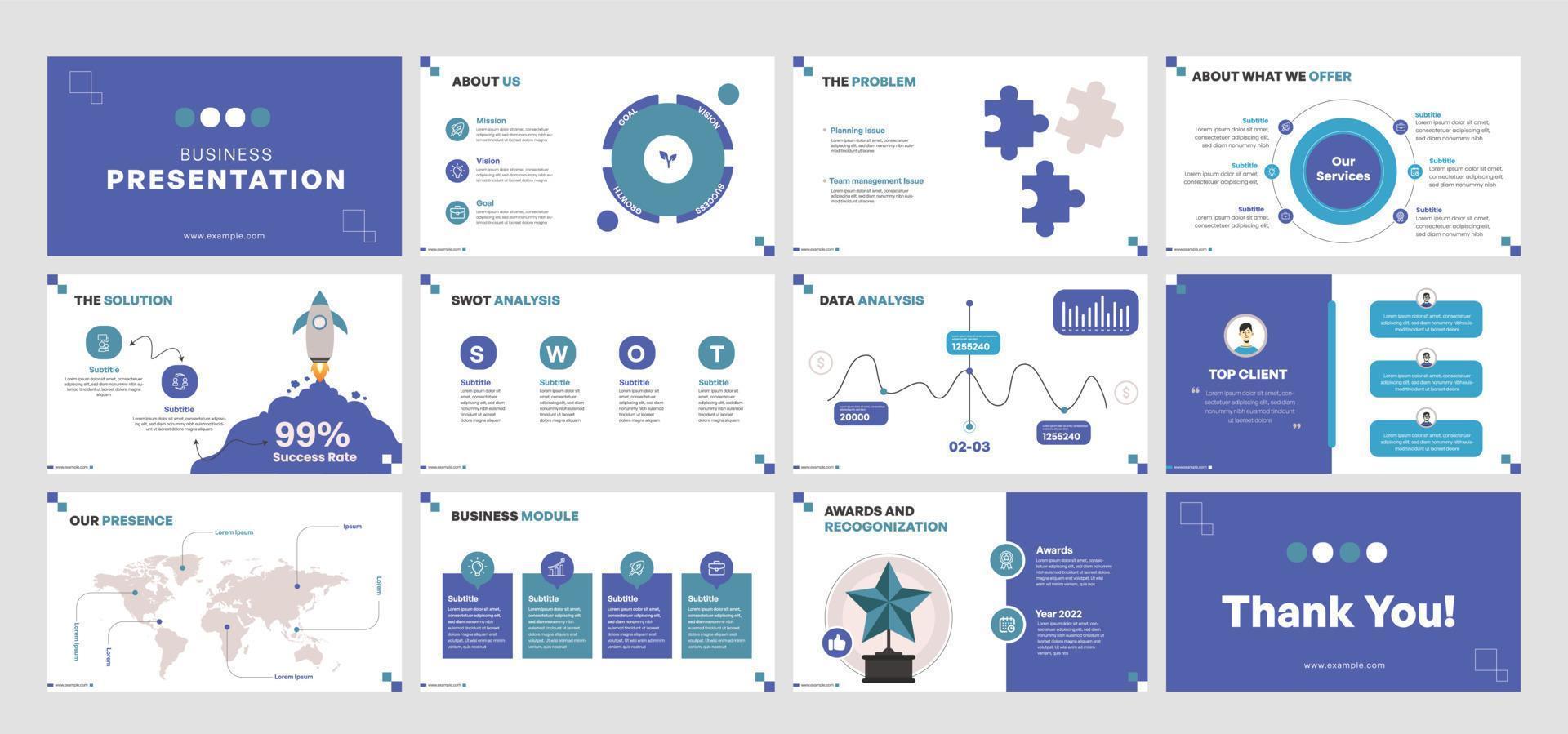 business presentation template design vector