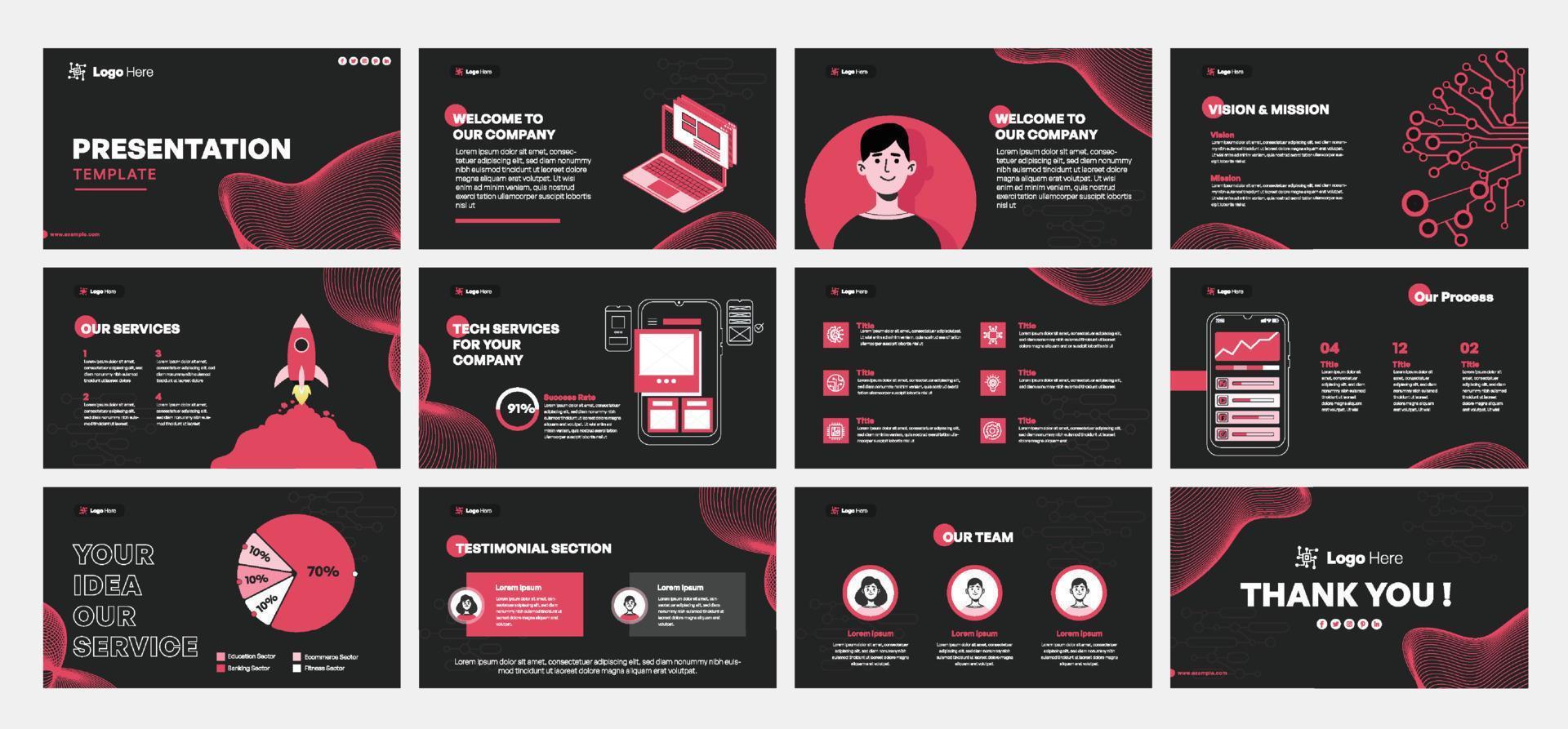 Business Presentation Template Slides vector
