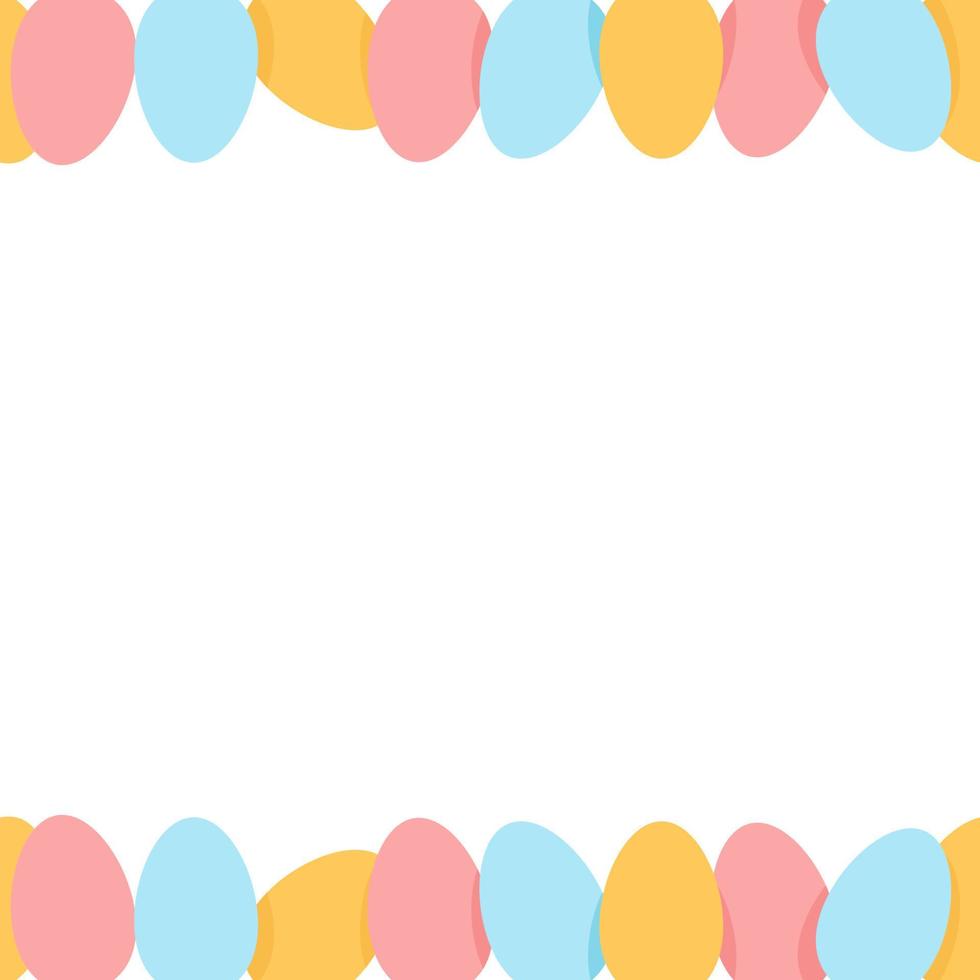 Seamless Easter border made of colorful eggs vector
