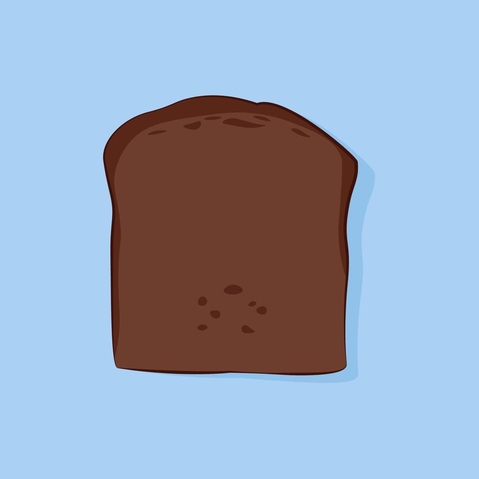 Slice of square brown appetizing bread vector