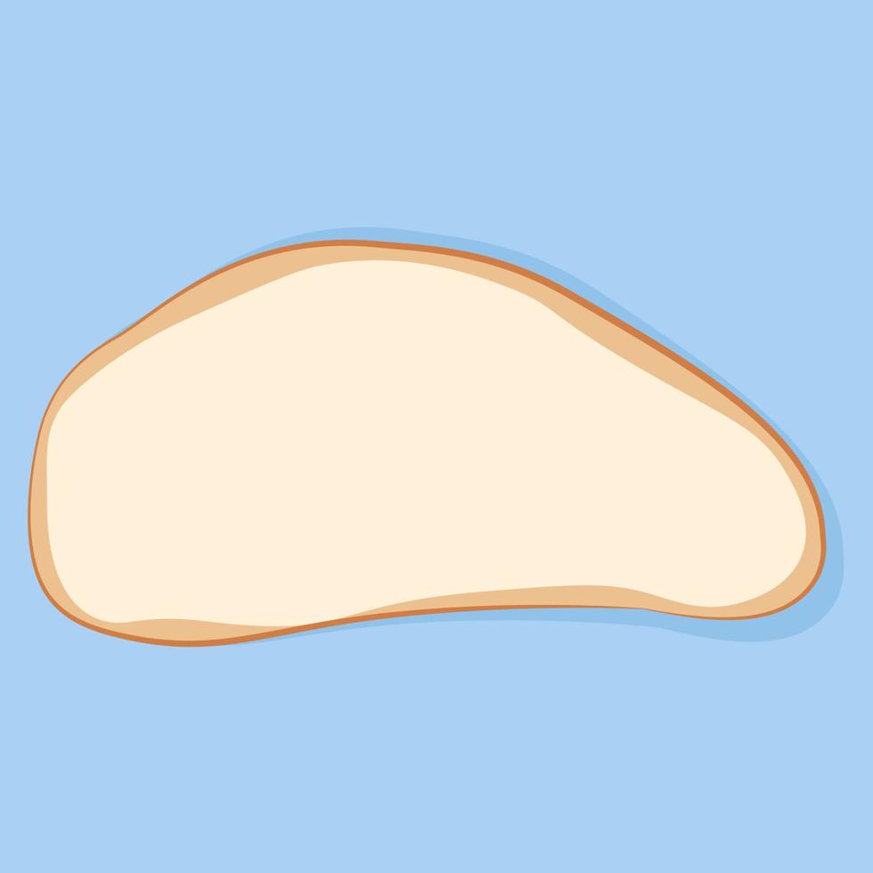 Oval slice of bread empty on blue background vector