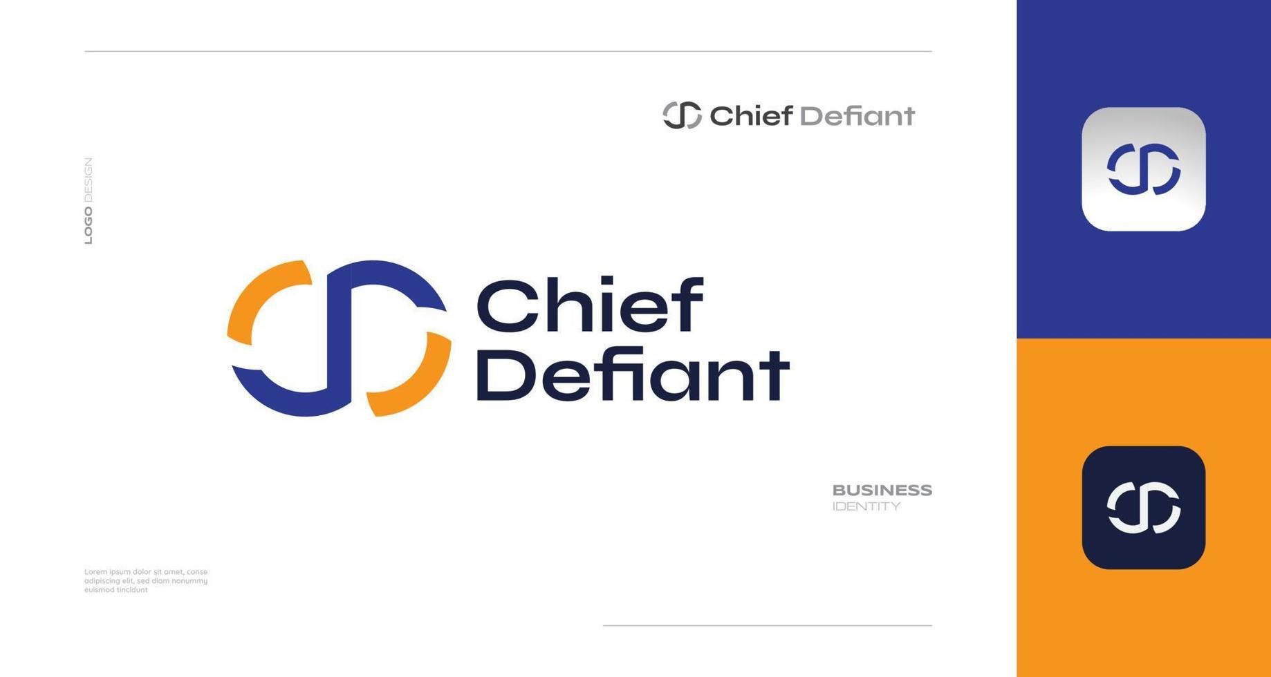 Modern Initial Letter C and D Logo Design with Infinity Concept. CD Letter Logo with Orange and Blue Color Combination, Suitable for Business and Technology Company Logo vector