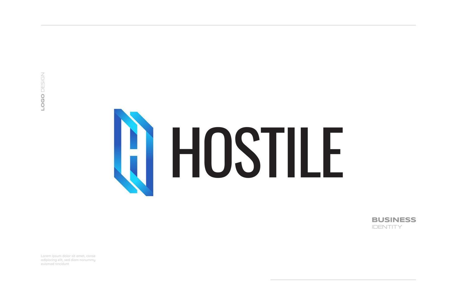 Modern and Unique Letter H Logo Design with Blue Gradient Style and Negative Space Concept vector