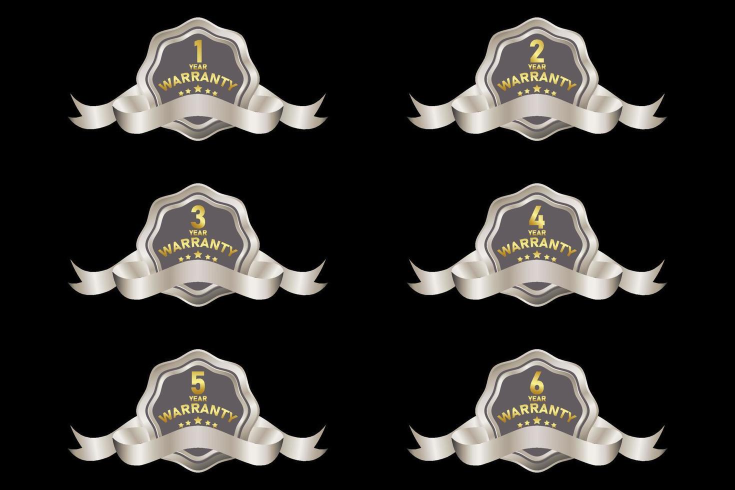 Warranty badge design elements collection vector