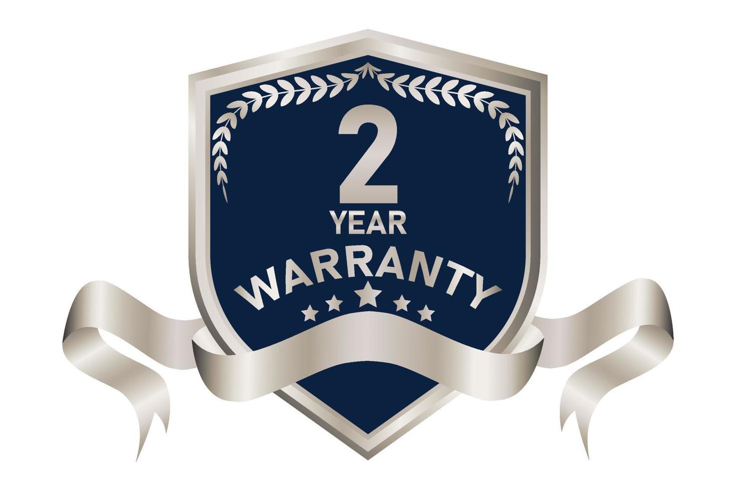 blue and silver warranty badge illustration vector