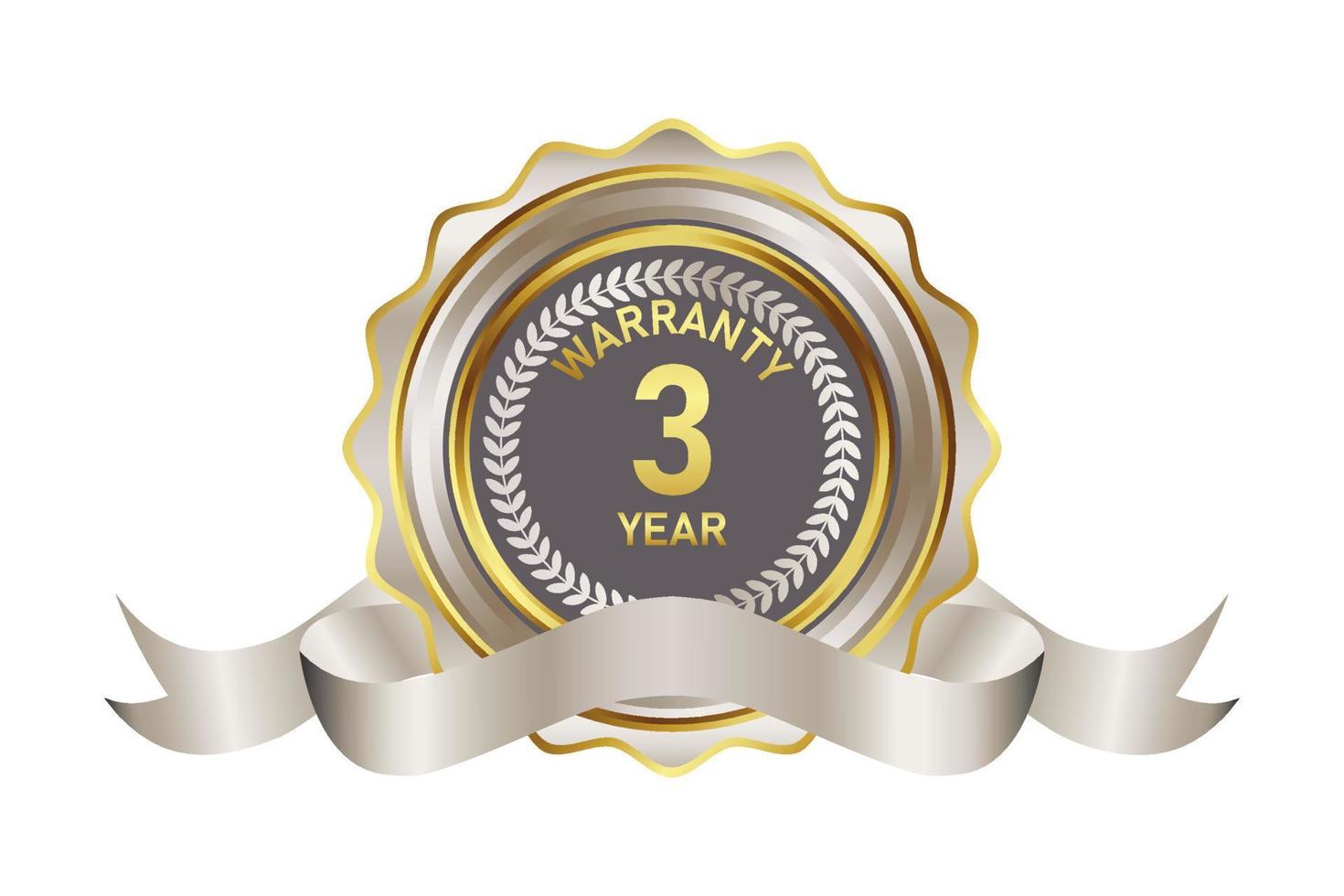 warranty badge element illustration in gold silver color 21450090