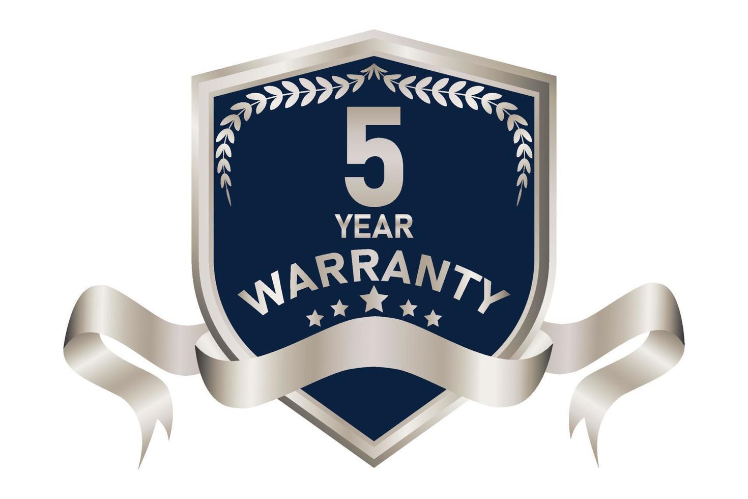 blue and silver warranty badge illustration vector