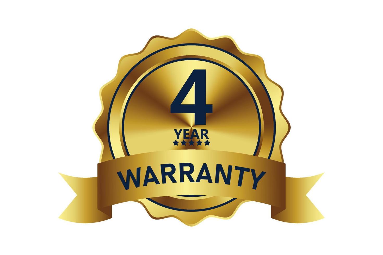warranty badge element illustration gold color vector