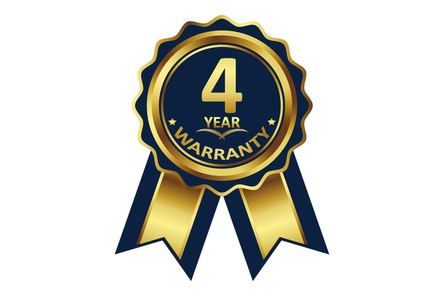 warranty badge elements gold color vector