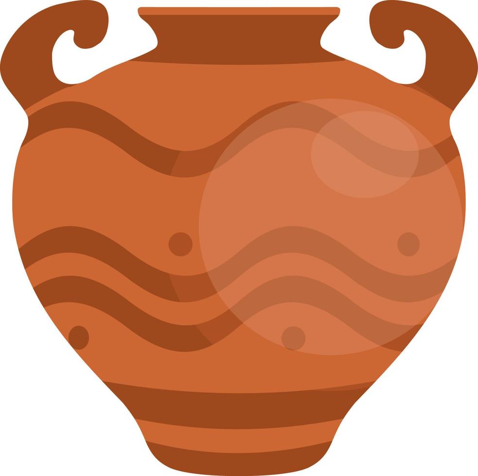 antiguo ánfora icono con dos manejas. antiguo tradicional Clásico maceta. antiguo arcilla florero frasco. cerámico jarra arqueológico artefacto. griego o romano buque cerámica para vino, aceite. vector