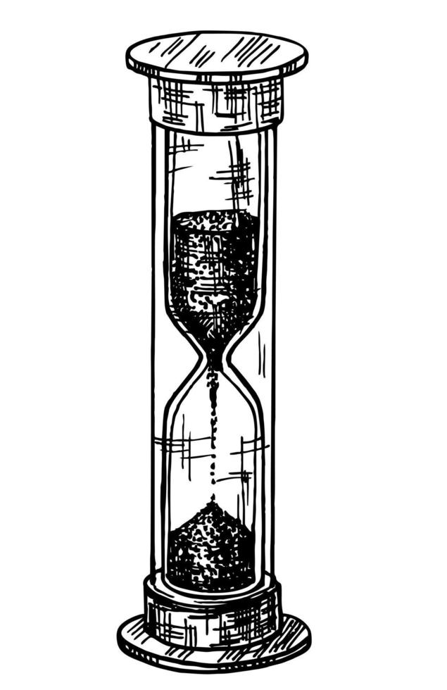 Hourglass Clock sketch icon illustration. Sandglass hand drawn vector