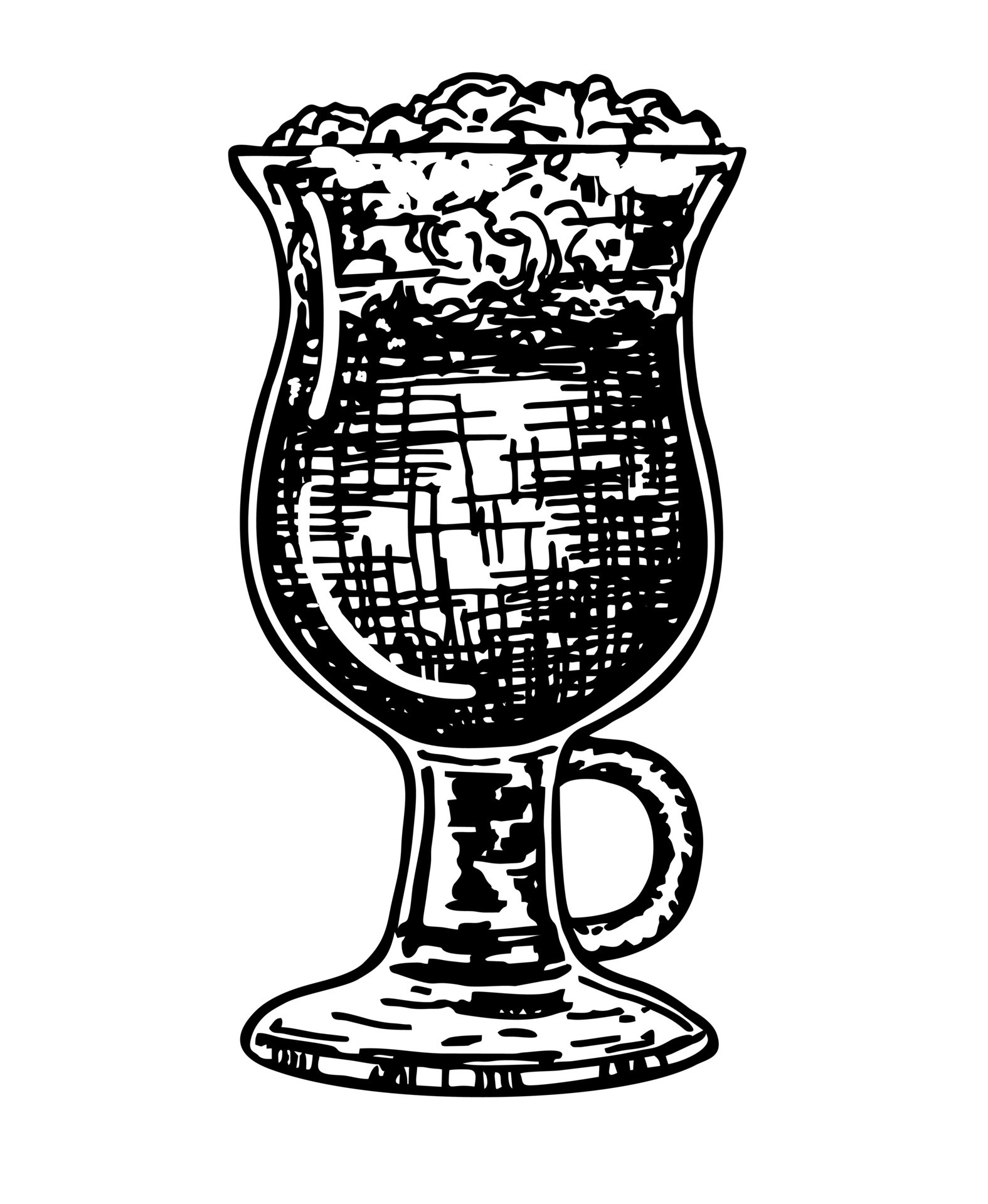 Coffee cocktail mocha with whipped cream. Delicious homemade sweet