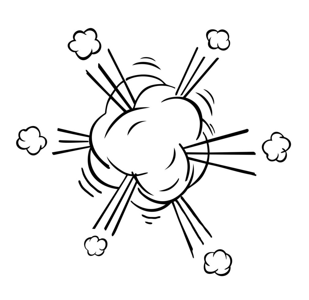 Comic Boom. Explosion. Comics sketch explosion splash comic book text style. Wow effect cartoon elements. Sketch sign burst cloud, mem expression speech, bubble bam label illustration vector