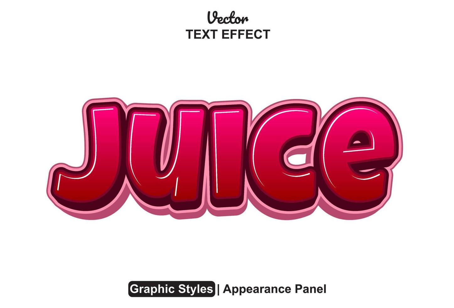 juice text effect with graphic style and editable. vector