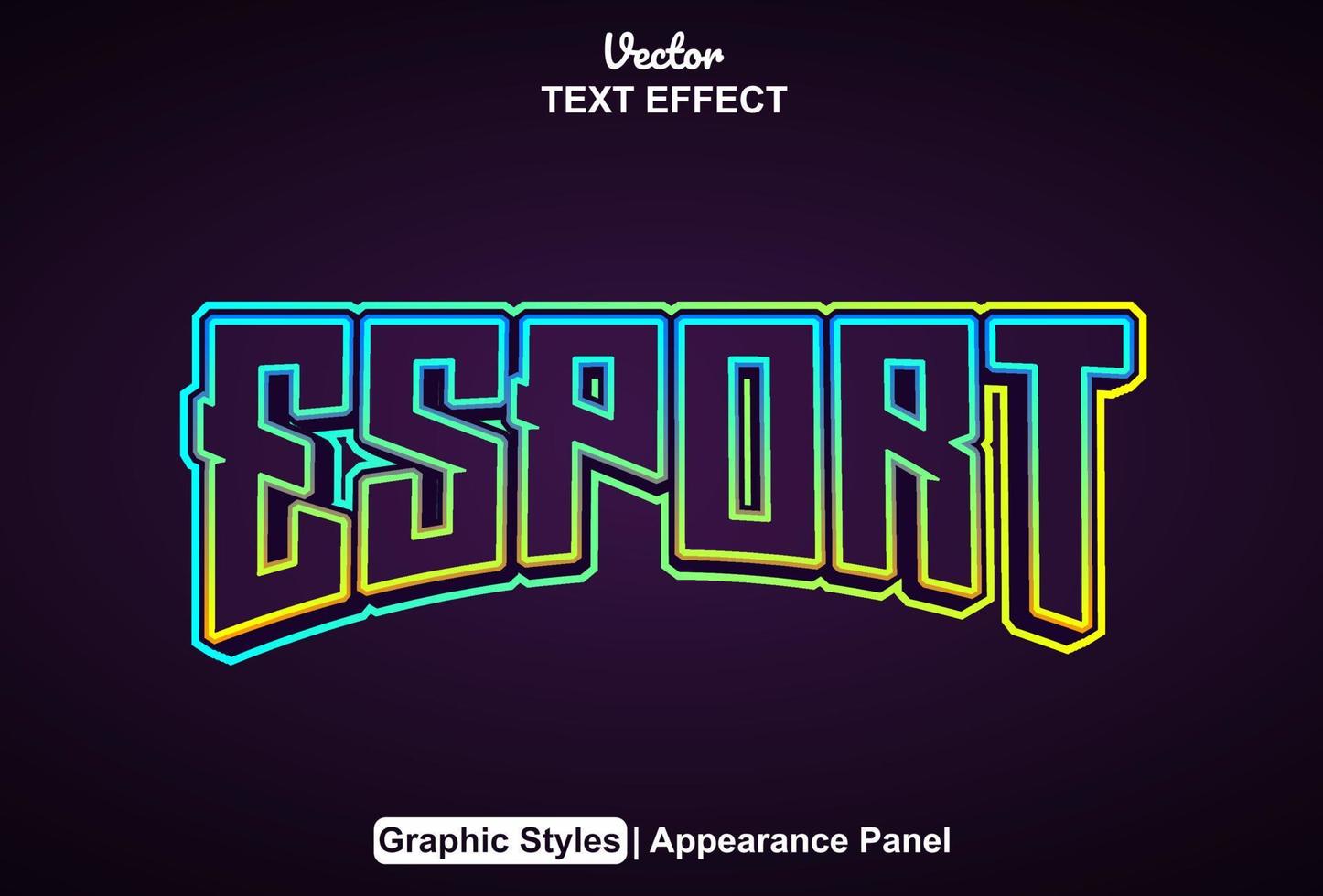 esport text effect with blue color graphic style and editable vector