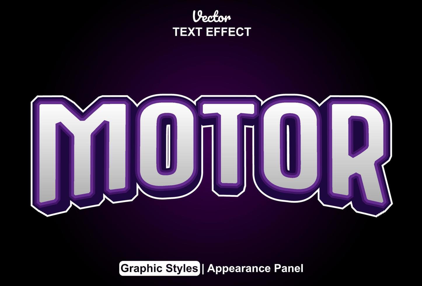 motor text effect with purple color graphic style editable. vector