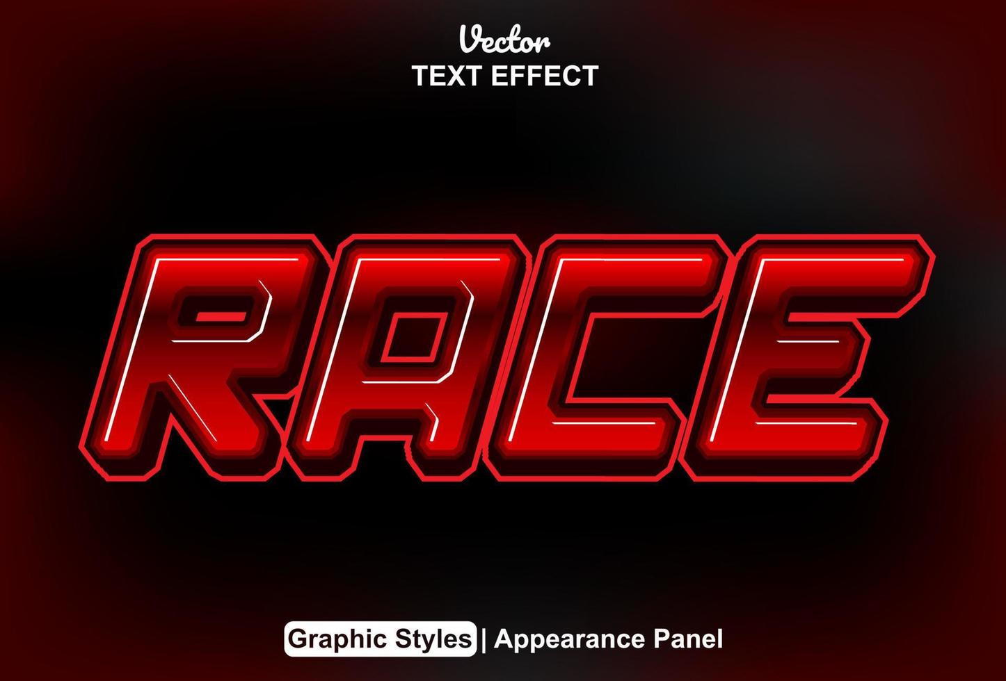 race text effect with red editable graphic style. vector