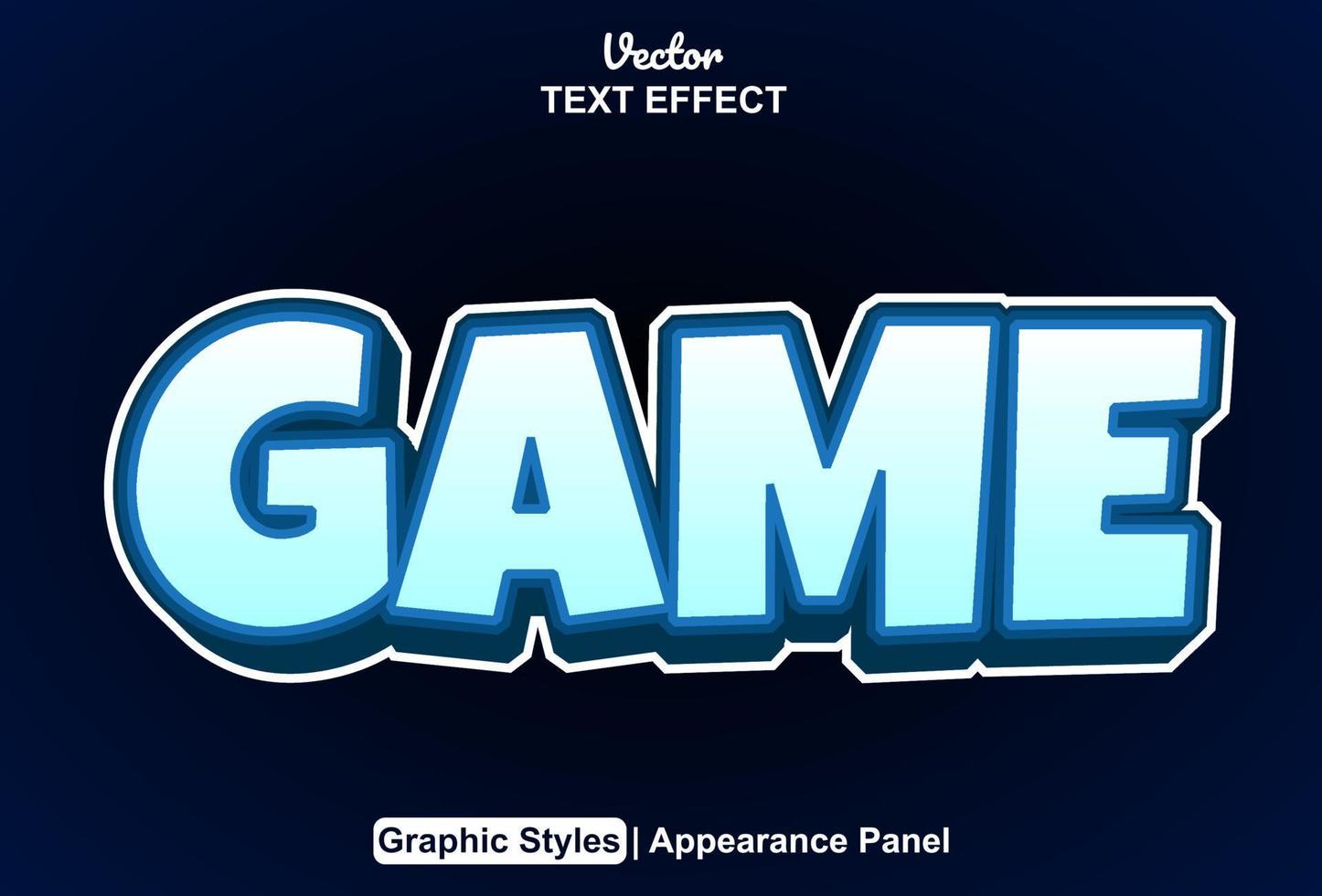 game text effect with blue color graphic style editable. vector