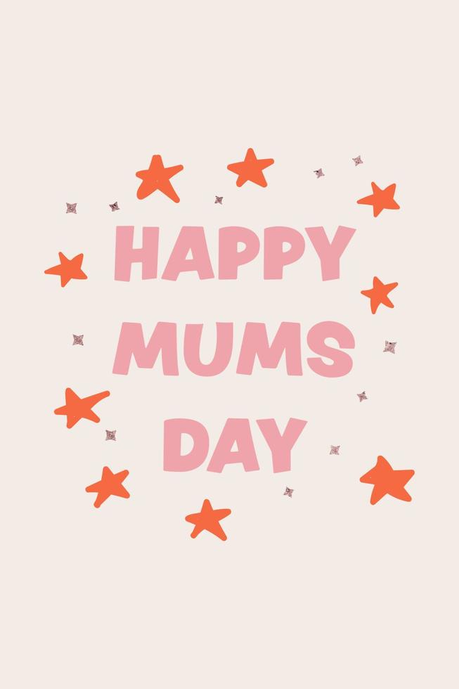 mothers day  cute greeting cards with stars vector