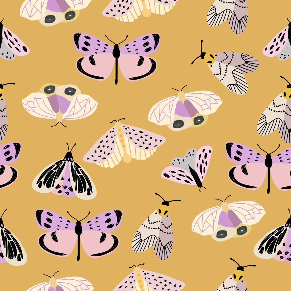 seamless pattern with butterfly elements vector