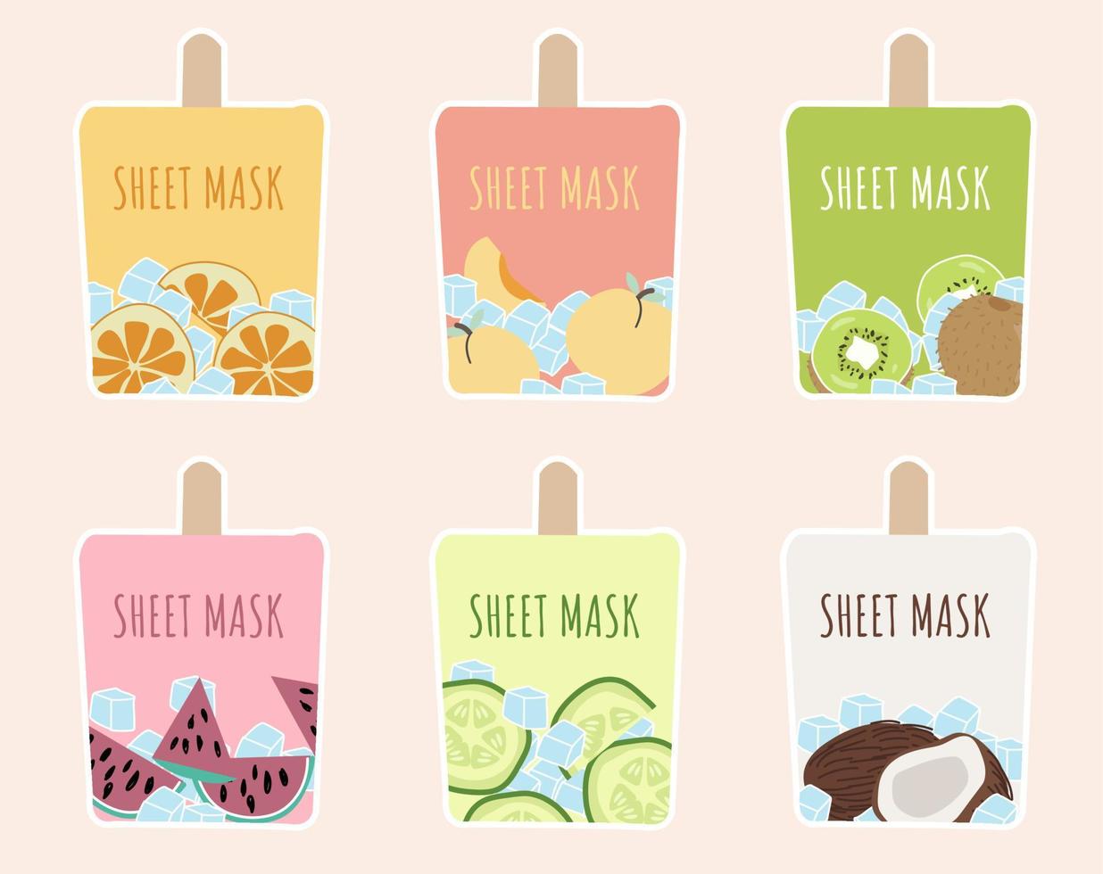 skin care sheet masks set vector