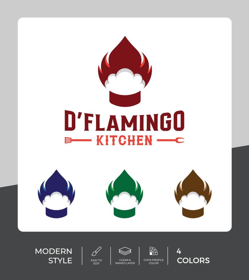 cocinero sombrero logo para restaurante vector