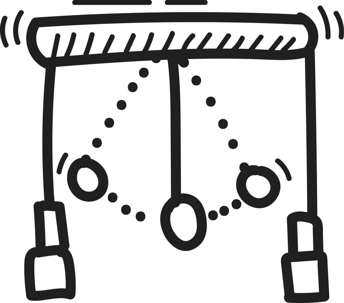 doodle pendulum icon outline vector