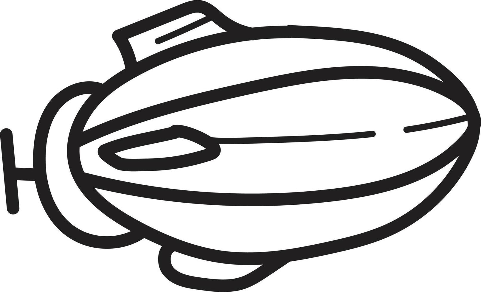doodle aerostat icon outline vector