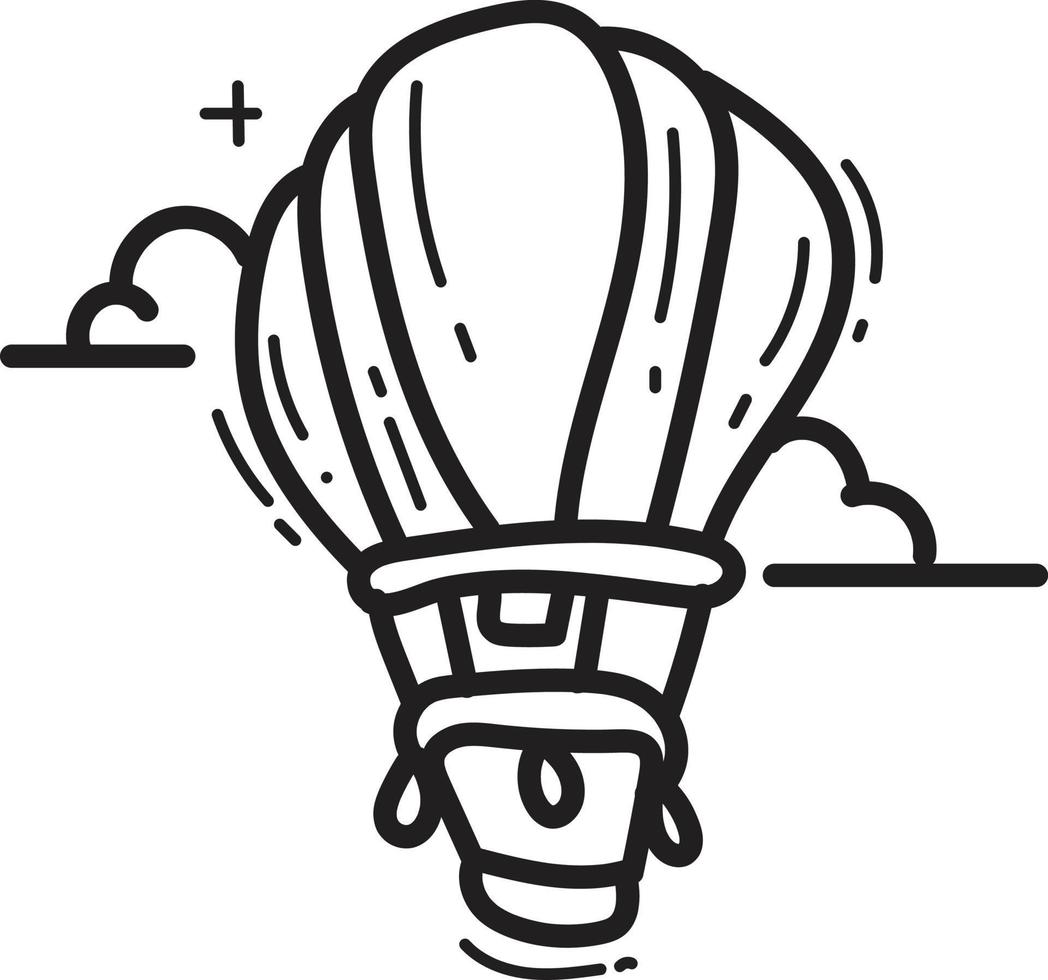 doodle aerostat icon outline vector