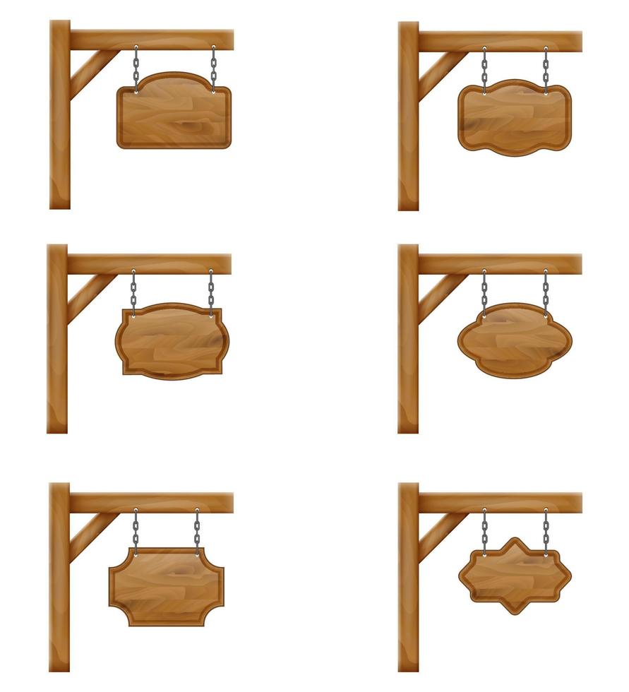 hanging vintage wooden sign stock vector illustration isolated on white background