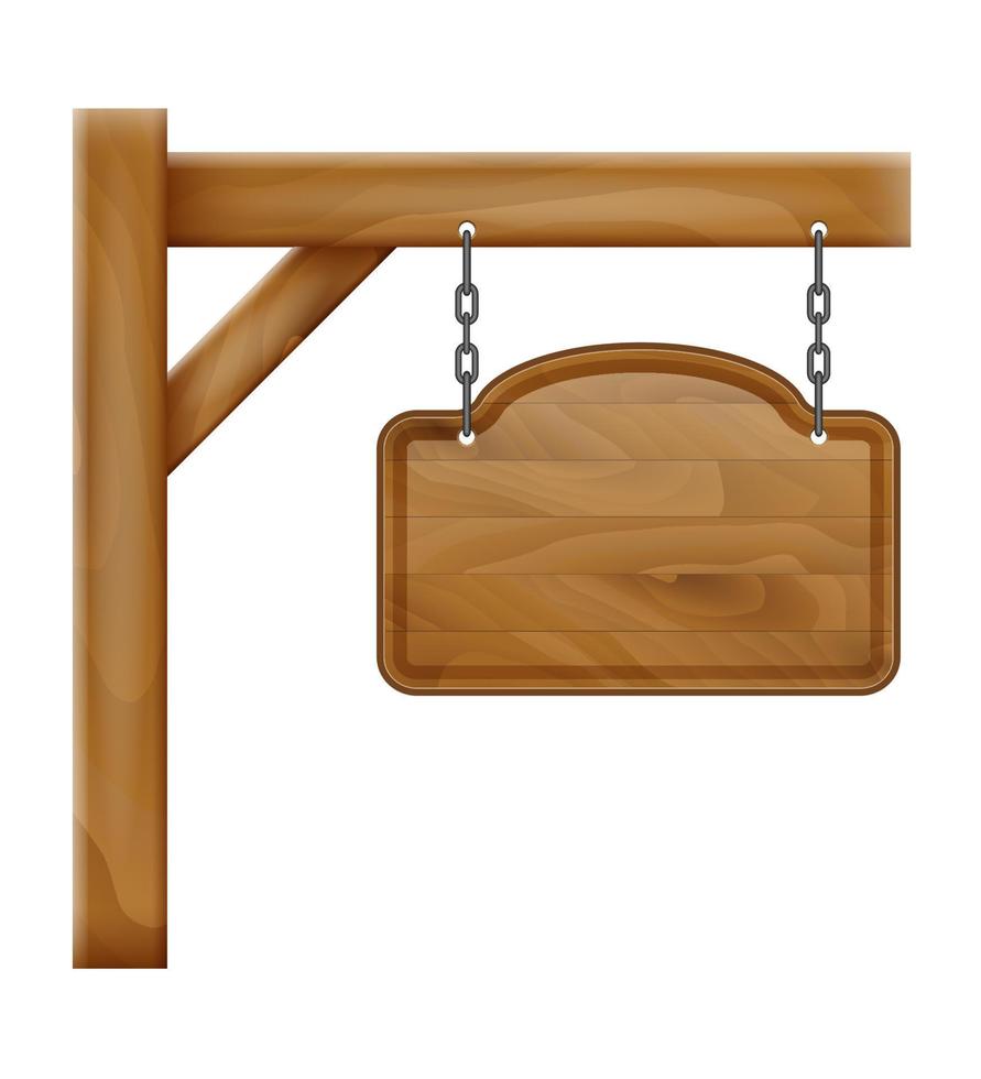 hanging vintage wooden sign stock vector illustration isolated on white background