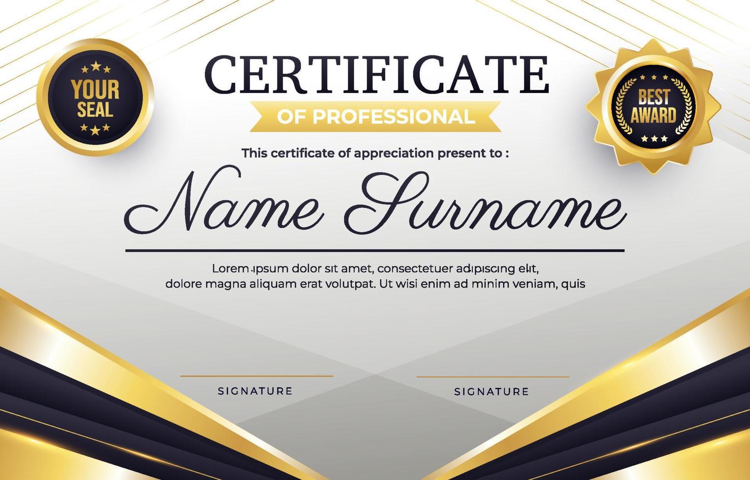 Certificate Professional Background vector