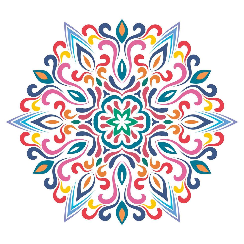 Colorful floral modern mandala and flower background. vector