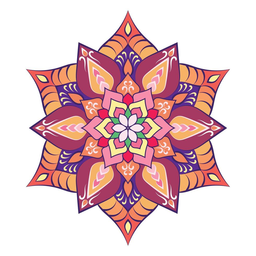 vistoso floral moderno mandala y flor antecedentes. vector