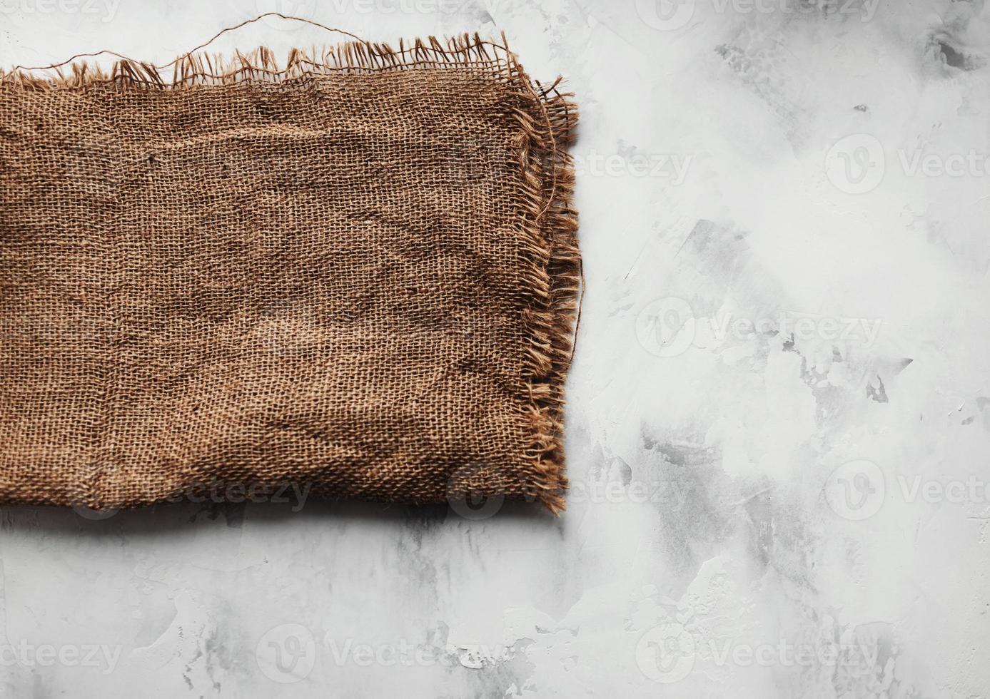 Burlap texture on table photo