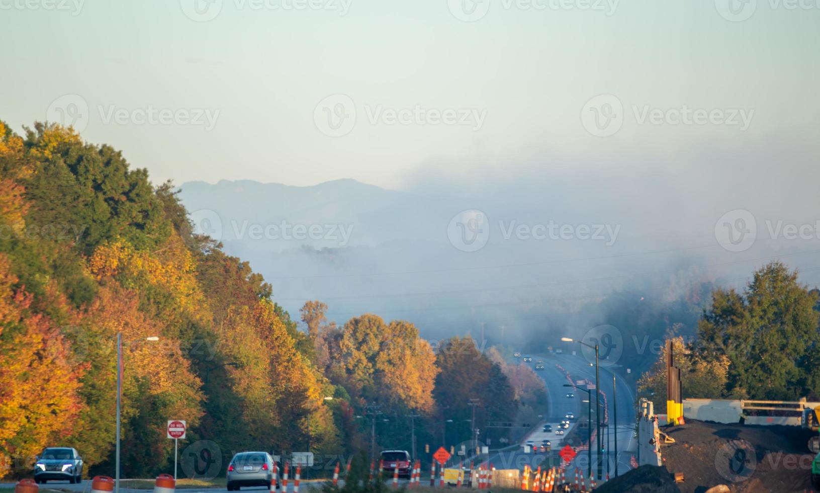 scenes at the north carolina foothills late october season early morning photo