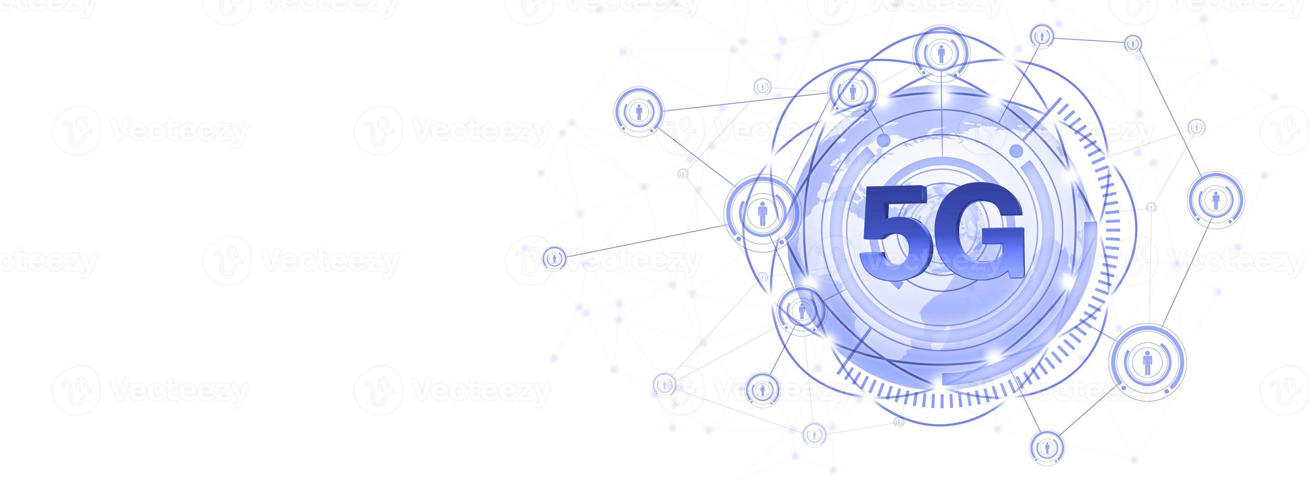 Concept of future technology 5G network systems and internet. 3d illustration photo