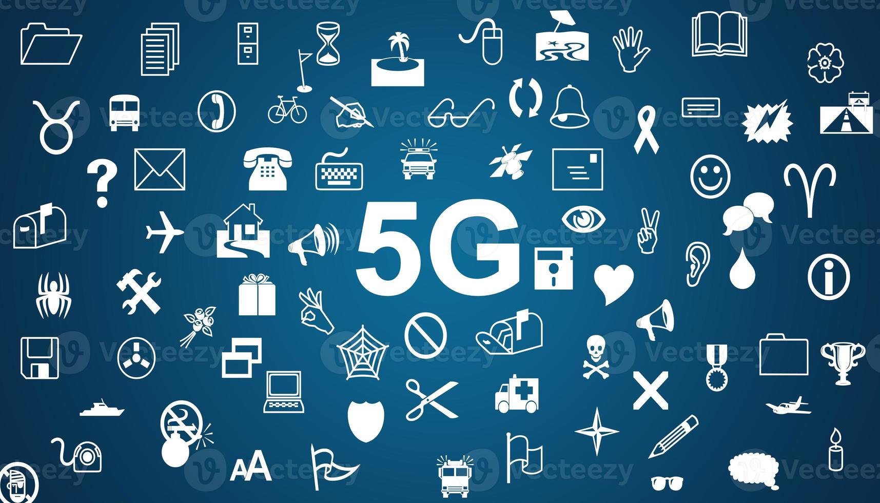 Concept of future technology 5G network systems and internet. 3d illustration photo