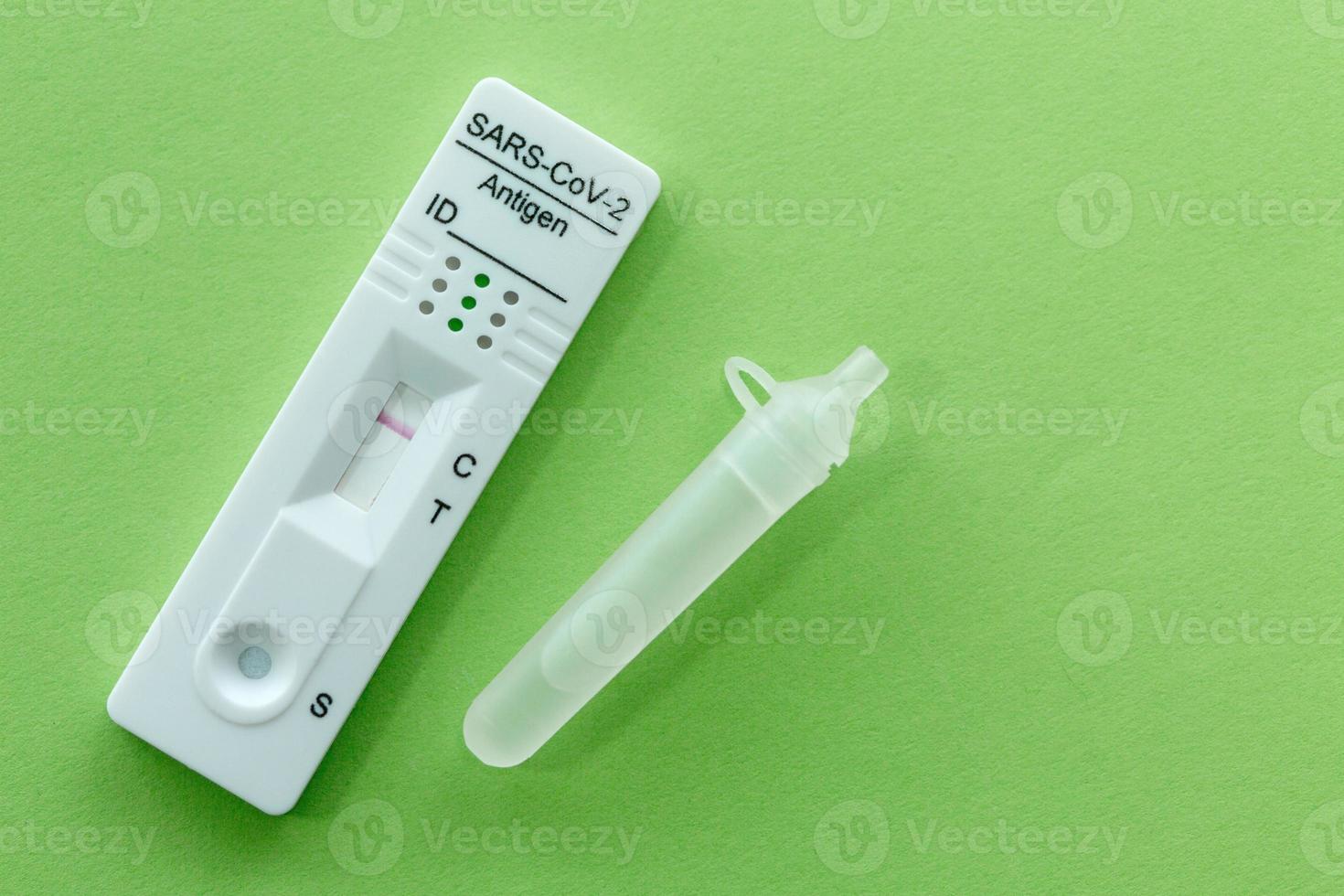 Negative test result by using rapid test device for COVID-19. photo
