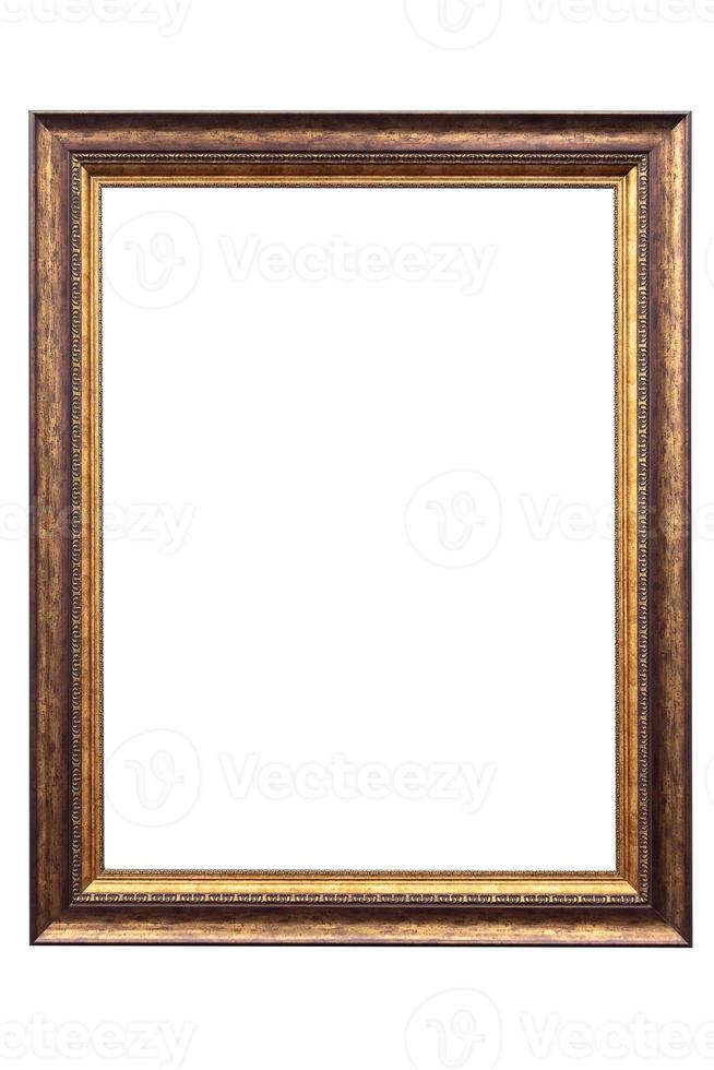 Vintage Wooden frame isolated. photo