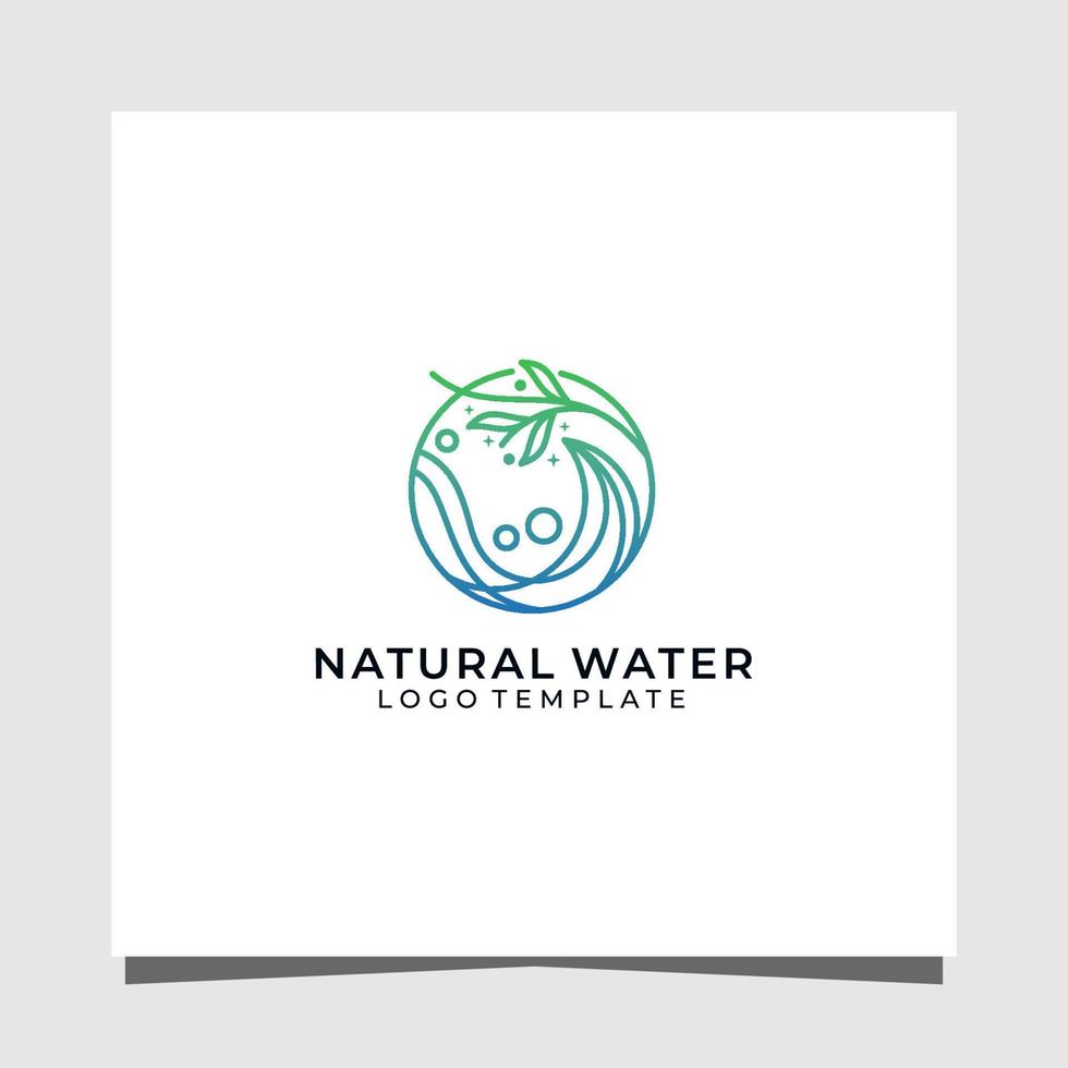 Natural water premium logo design template vector