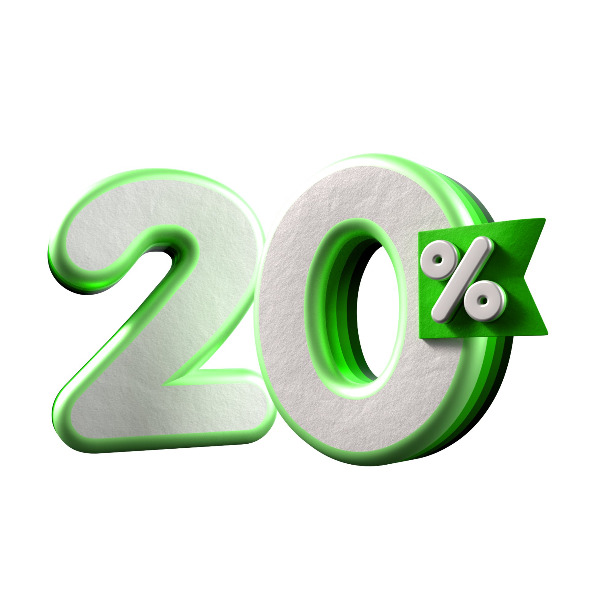 Free 3d number 20 percentage green white, promo sale, sale discount 21451444 PNG with Free 3d number 20 percentage green white, promo sale, sale discount 21451444 PNG with