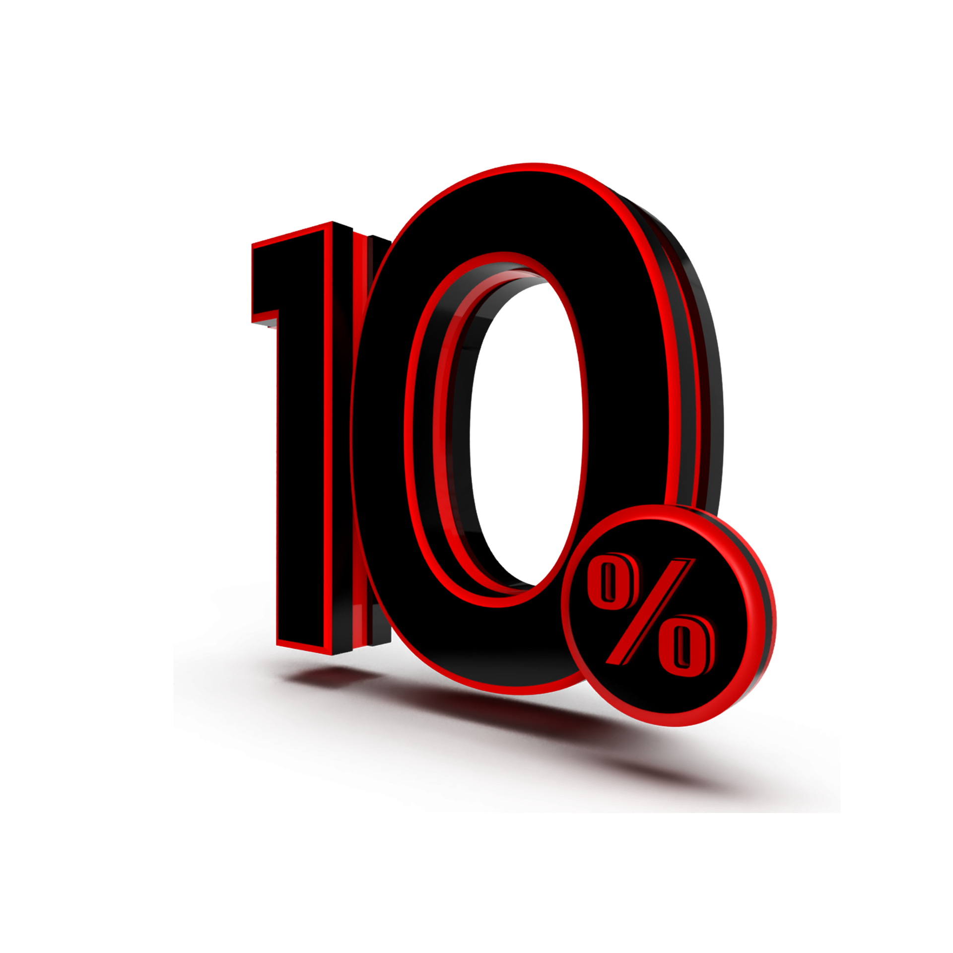 Free 3d number 10 percentage red black, sale discount, sale promo 21451469 PNG with Transparent